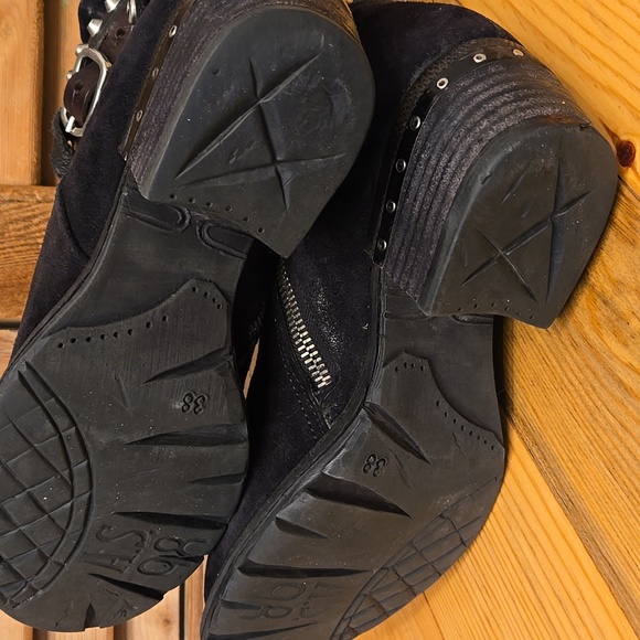 SALE!! A.S.98 CHESTER Black Sueded Leather Short Boots - Picture 12 of 14